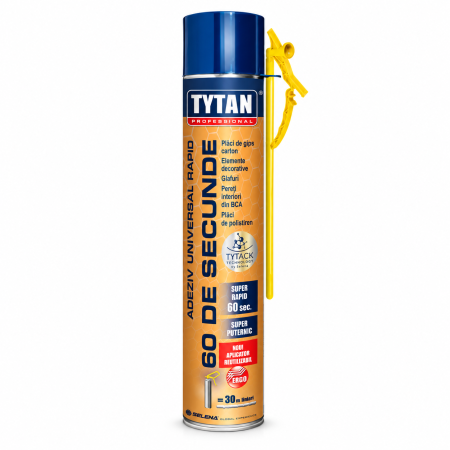 Adeziv spuma Tytan 60 de Secunde cu pai, 750 ml